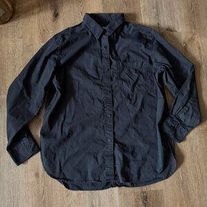 OuterKnown Shirt Mens Black Button Up Organic‎ Cotton Size M